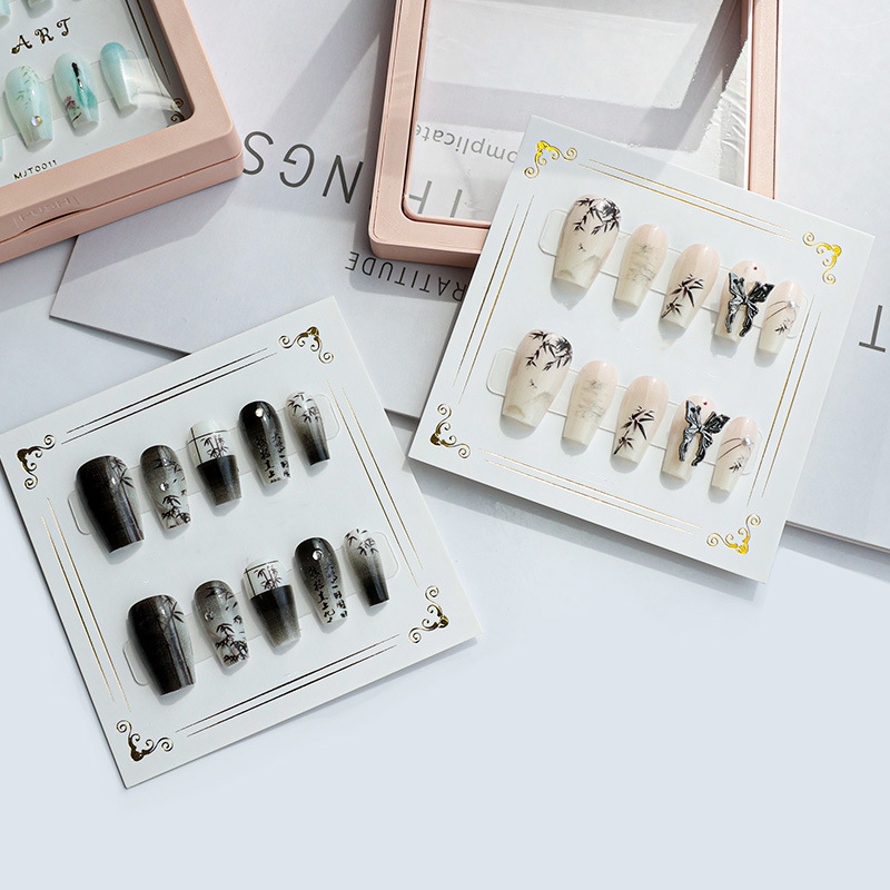 Nueva uñas de uñas de estilo nacional chino 30 piezas en caja
