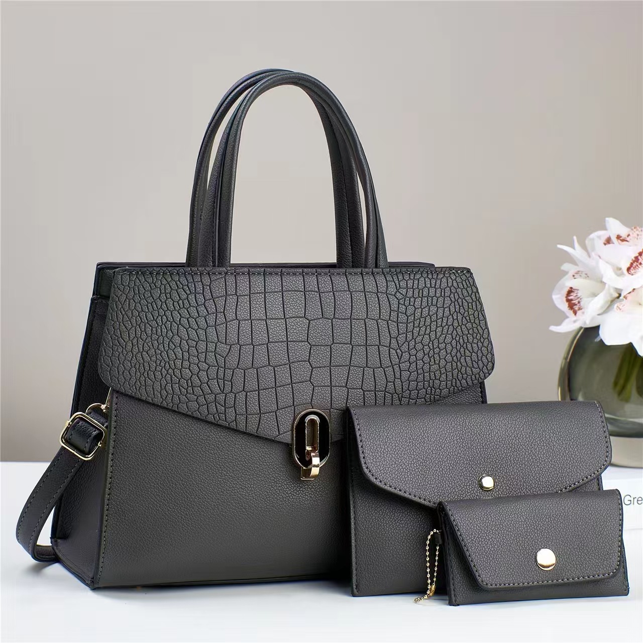 Taizhou bolsos de mujer atmósfera textura bolsos de tres piezas bolsos de mujer bolsos de mano bolsos de hombro