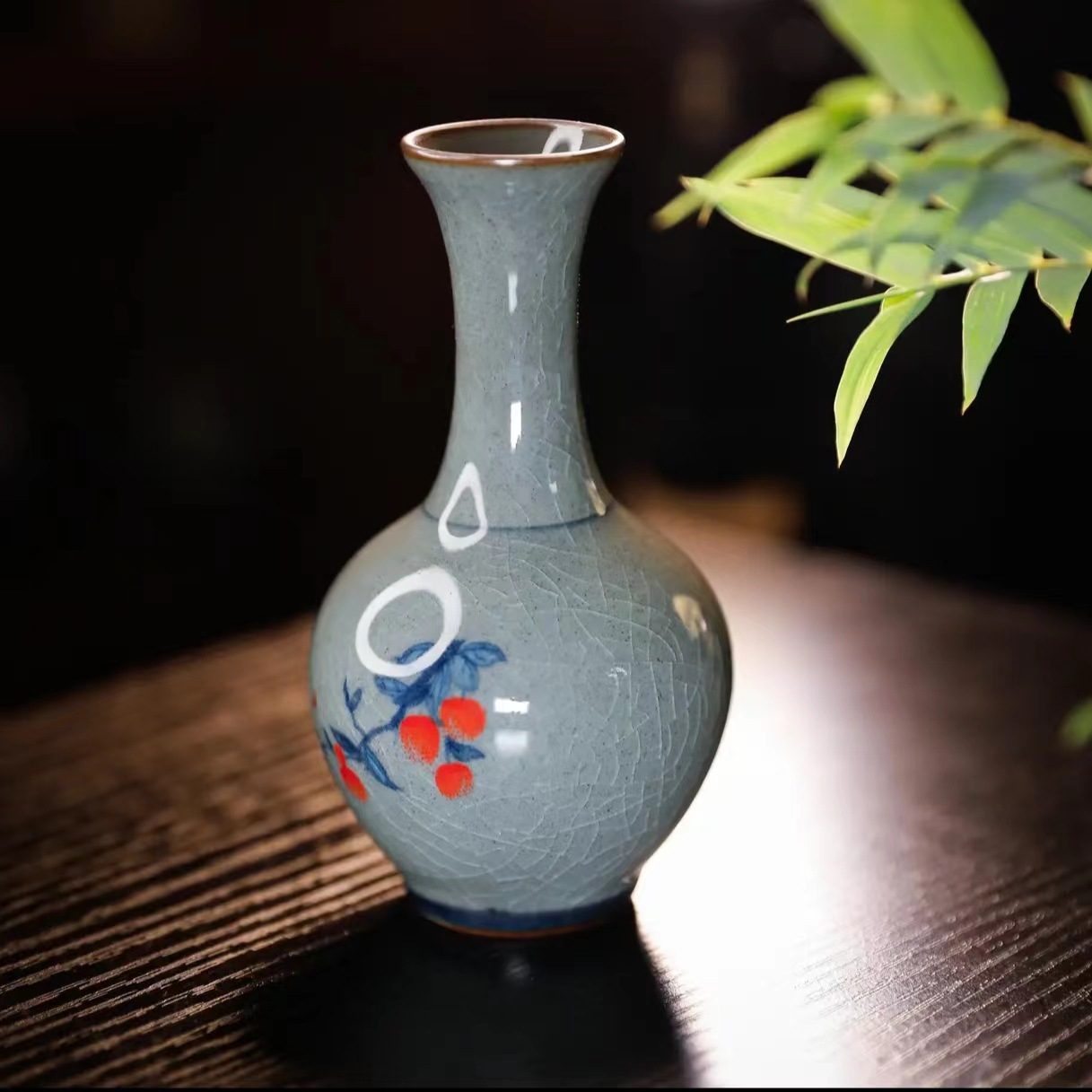 Ge kiln small vase retro style flower inserts hydroponic ceramic desktop decorations flowers dried flowers phoenix tail vase