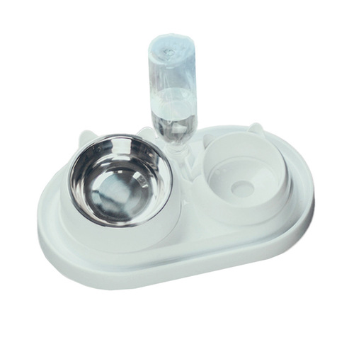 Cat bowl double bowl automatic drinking water dog bowl dog bowl food bowl Teddy rice bowl pet drinking water dog ceramic cat supplies