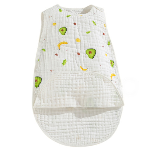 Newborn baby split-legged summer thin pure cotton gauze baby anti-kicking quilt cotton gauze children's vest sleeping bag
