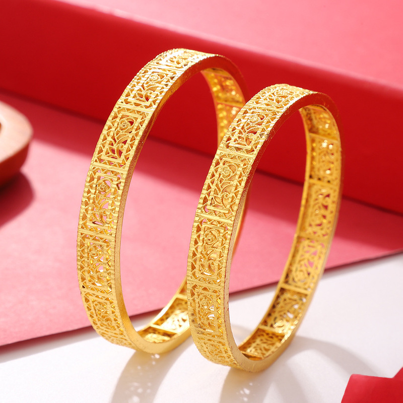 Hot Selling Gold Plated Bracelet Dubai India Light Luxury Style Women's Wedding Bridal Sand Gold Luxury Bracelet Jewelry Wholesale Hot Selling Gold Plated Bracelet Dubai India Light Luxury Style Women's Wedding Bridal Sand Gold Luxury Bracelet Jewelry Wholesale