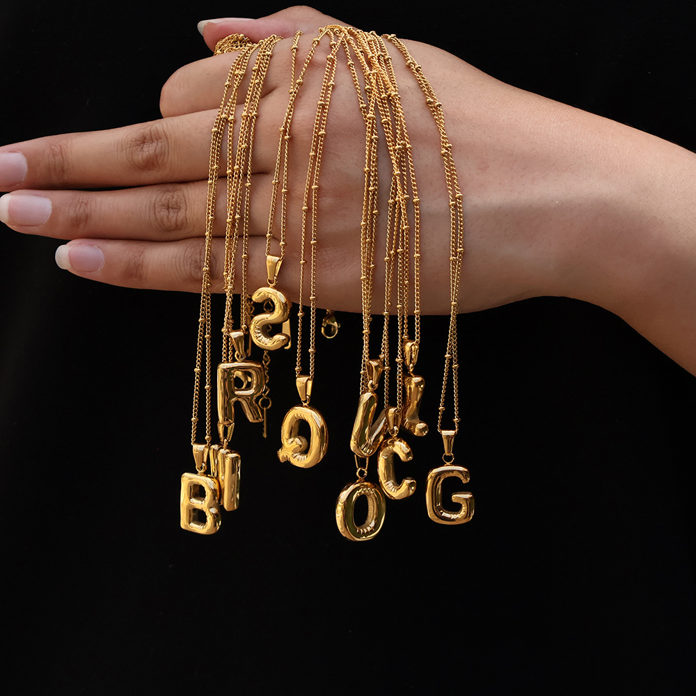 12g Weight Titanium Steel Pendant Material Pendant Necklace Classification Titanium Steel Chain Material cable chain Chain Type 1 Piece Quantity Daily Occasion Titanium Steel Material Letter Pattern All Seasons Season Women's Gender Plating Design Modern Style, Simple Style Style Wholesale Jewelry Modern Style Simple Style Letter Titanium Steel Plating Cable Chain Pendant Necklace 无