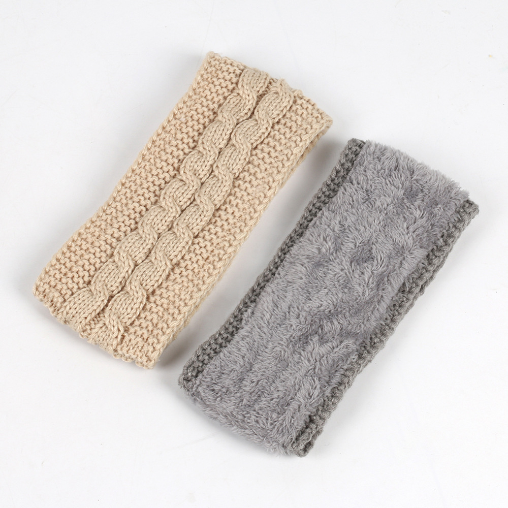 Gebreide haarband winter warm wol oorwarmer voor dames_voghion.com