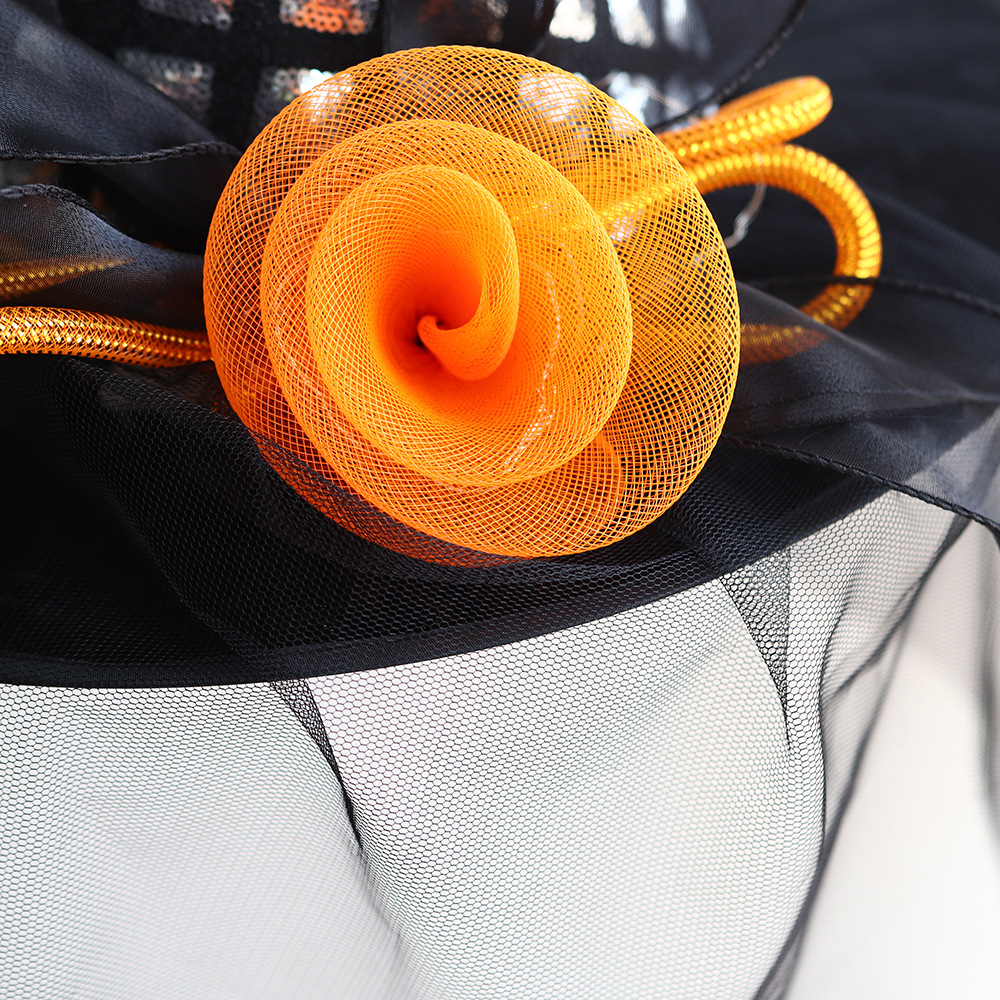 Nuevo sombrero de Halloween transfronterizo sombrero de bruja fiesta de disfraces accesorios de decoración de fiesta sombrero de bruja brillante