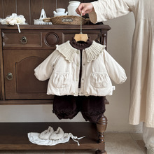 婴儿衣服棉服冬季女宝宝外套加厚新款一岁婴幼儿冬装时尚棉衣套装