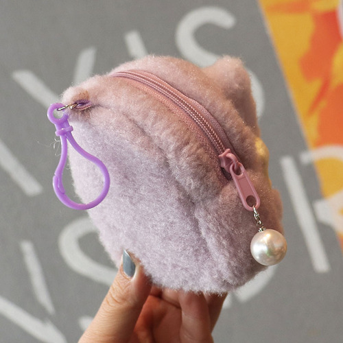 Backpack type cute cartoon bear coin purse, fashionable solid color card holder, claw machine, small gift, wedding throw key bag