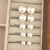 Silver needle from pearl, white brand retro advanced earrings, silver 925 sample, high-quality style, french style