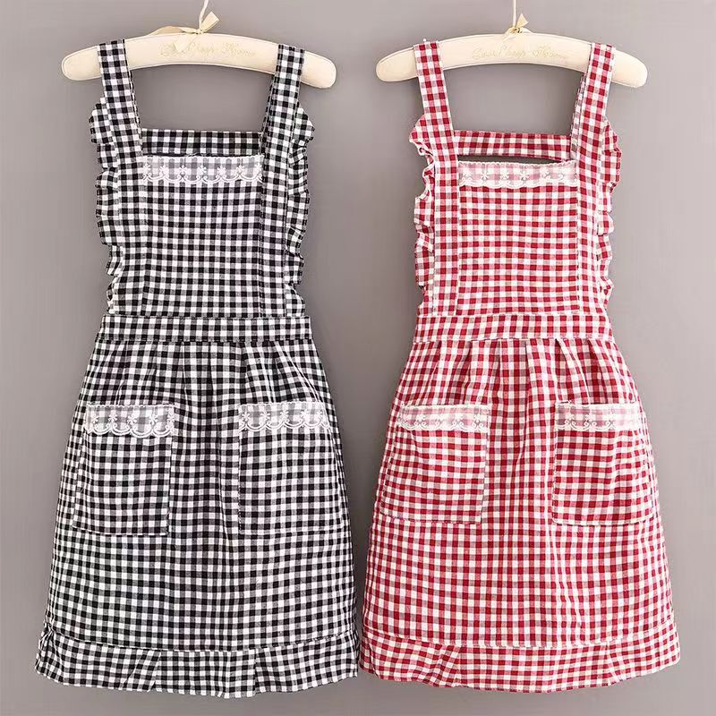 Apron Women's Western Style Cotton and Linen Overalls Korean Style Apron Adult Work Fashion Work Clothes Kitchen Anti-Oil Stain Apron Apron Women's Western Style Cotton and Linen Overalls Korean Style Apron Adult Work Fashion Work Clothes Kitchen Anti-Oil Stain Apron