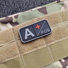 3D PVC blood type patch rubber badge A B O AB+POS morale sticker Velcro patch hook face