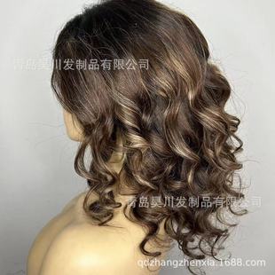 Real Hair Custom Wig Color 13*4 13*6 Front Transparent Lace White European and American Semi-Mechanical Headgear Hair Cover
