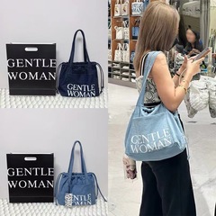 タイのgentlewoman潮デニムのショッピングバッグの怠惰な風の大容量のトートバッグのファッションはショルダーバッグを持っています。