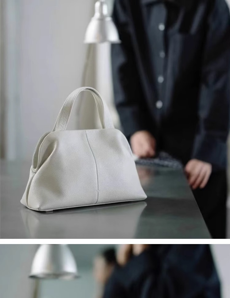 Top-grain cowhide large-capacity genuine leather handbag for women, 2025 new autumn and winter, a unique and high-end Boston pillow bag undefined