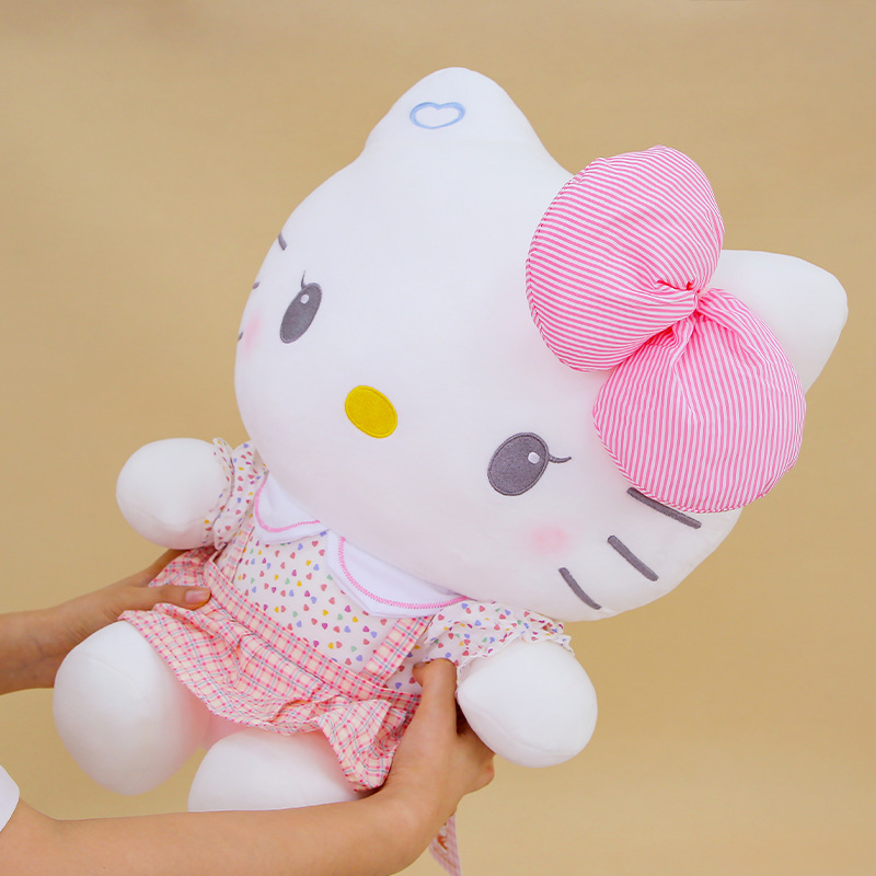 正版hellokitty玩偶学生妹kt公仔凯蒂猫睡觉毛绒玩具玩偶抱枕批发|undefined