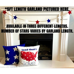 跨境新品獨立日珠串無紡布木珠拉旗美國國慶星星拉花壁爐裝飾掛飾