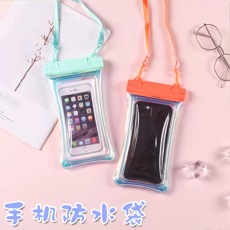 炫彩tpu双面充气镭射防水袋 可触屏密封游泳漂流防水袋