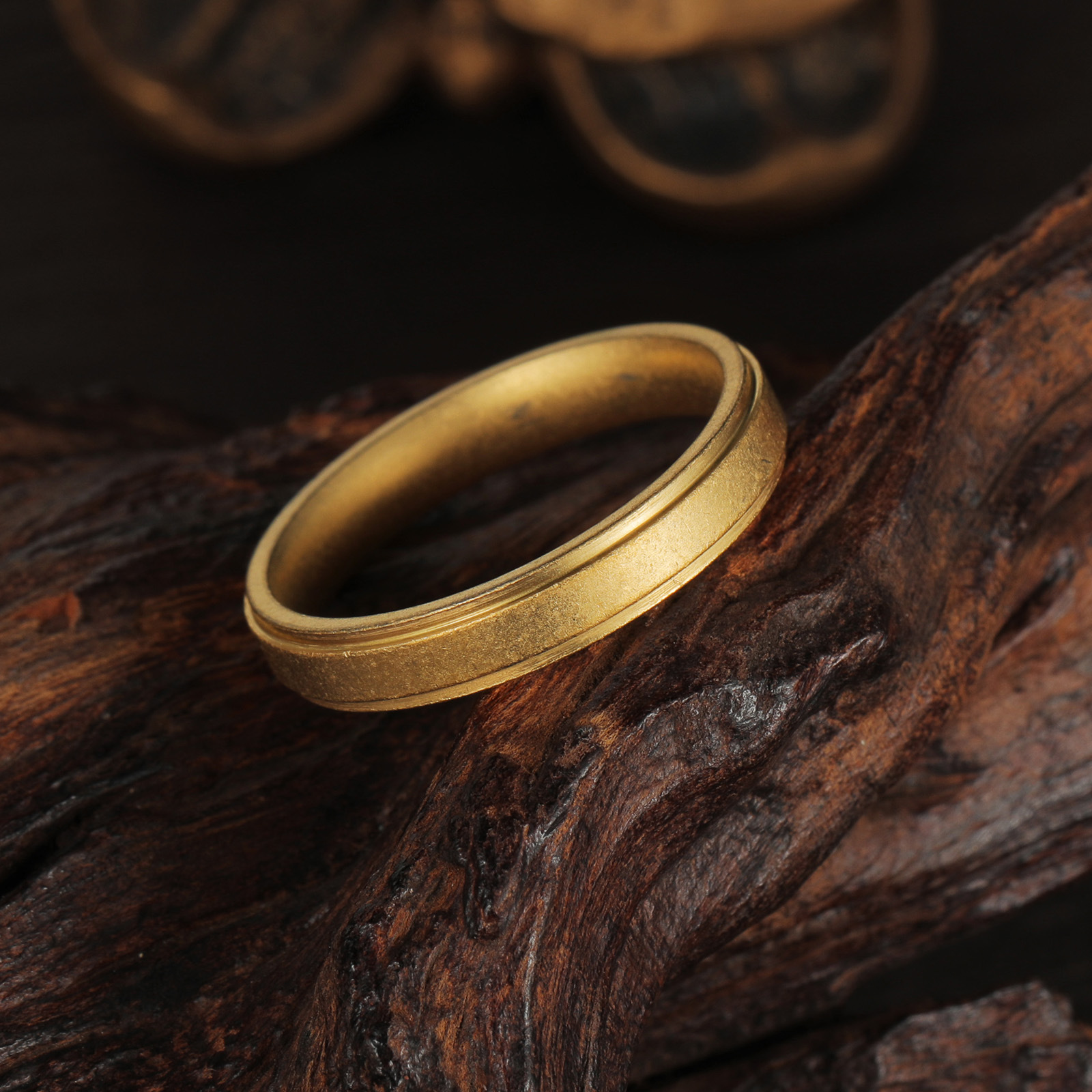 Rings Classification Real Gold Plated Solid Color Titanium Steel Simple Style Waterproof Non Tarnish Rings
