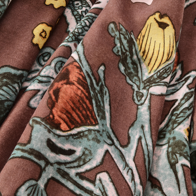 Moda todo fósforo estilo étnico algodón y lino sensación bufanda colorida flor impresa bufanda de seda playa viajes protector solar toalla de playa