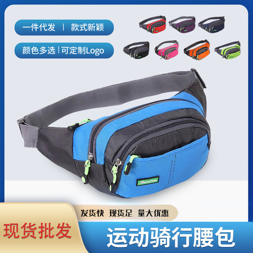 Nylon waist bag multi-pocket sports waist bag men's single shoulder crossbody bag shopping travel waist bag cycling mobile phone bag women
