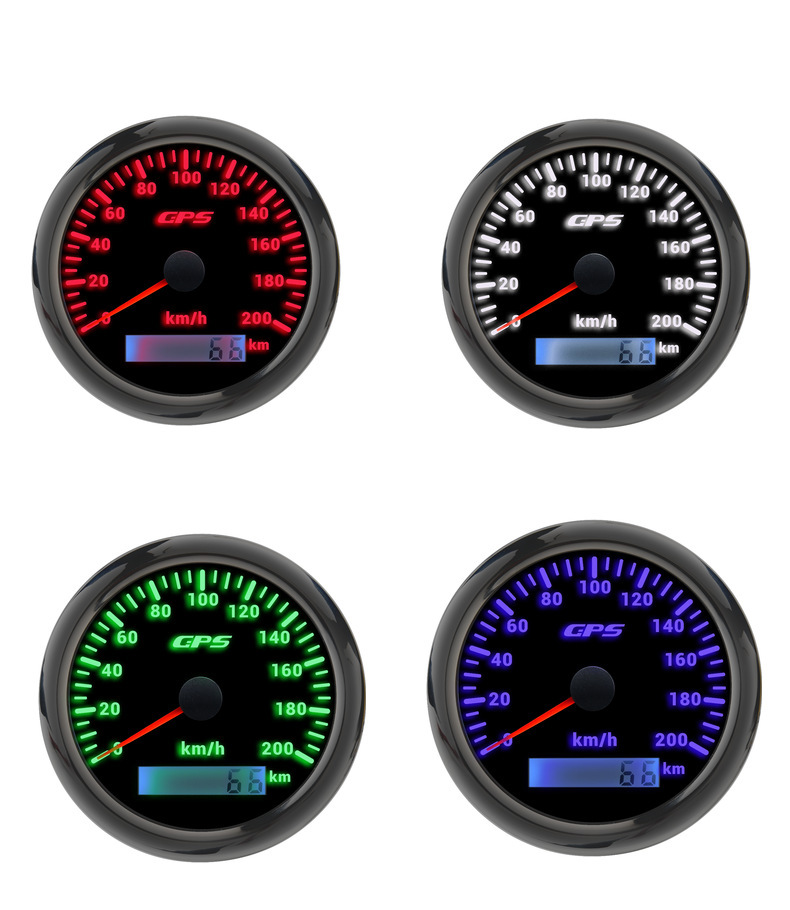 Skirui 85mm car modified ship yacht GPS speedometer 7-color backlight speedometer 0-200kmh