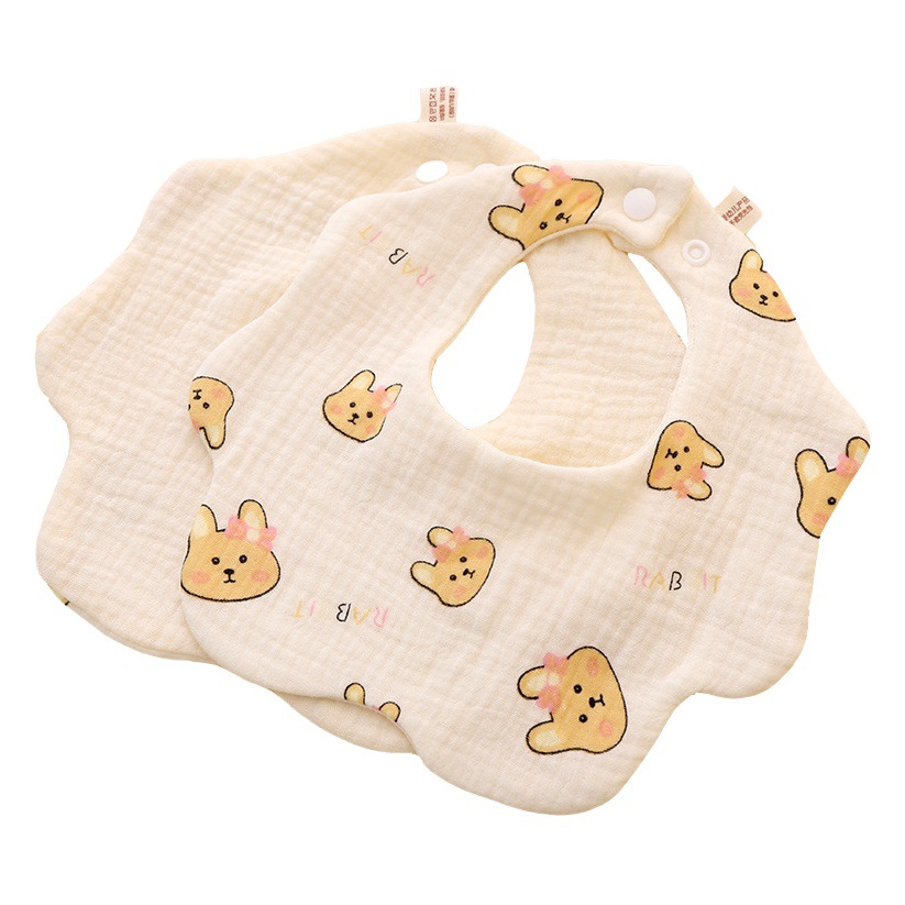 Babero para bebés todos los días Toalla de saliva transpirable de gasa de algodón de seis capas Bebé recién nacido Un babero de pétalos para hombres y mujeres