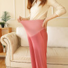 Autumn thin silk casual trousers for pregnant, plus size, loose straight fit