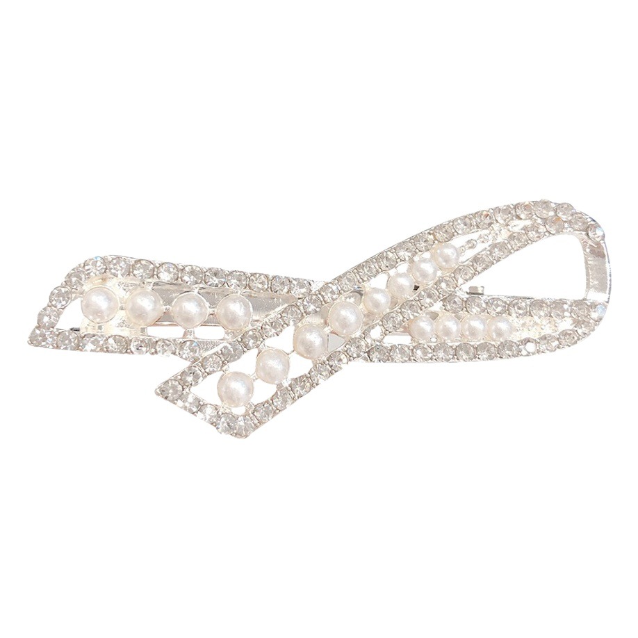 Trendy Korean Hair Clips for Girls with Bow, Pearl, and Crystal Accents, Elegant Side Hair Clips, Duckbill Clips, Hair Accessories