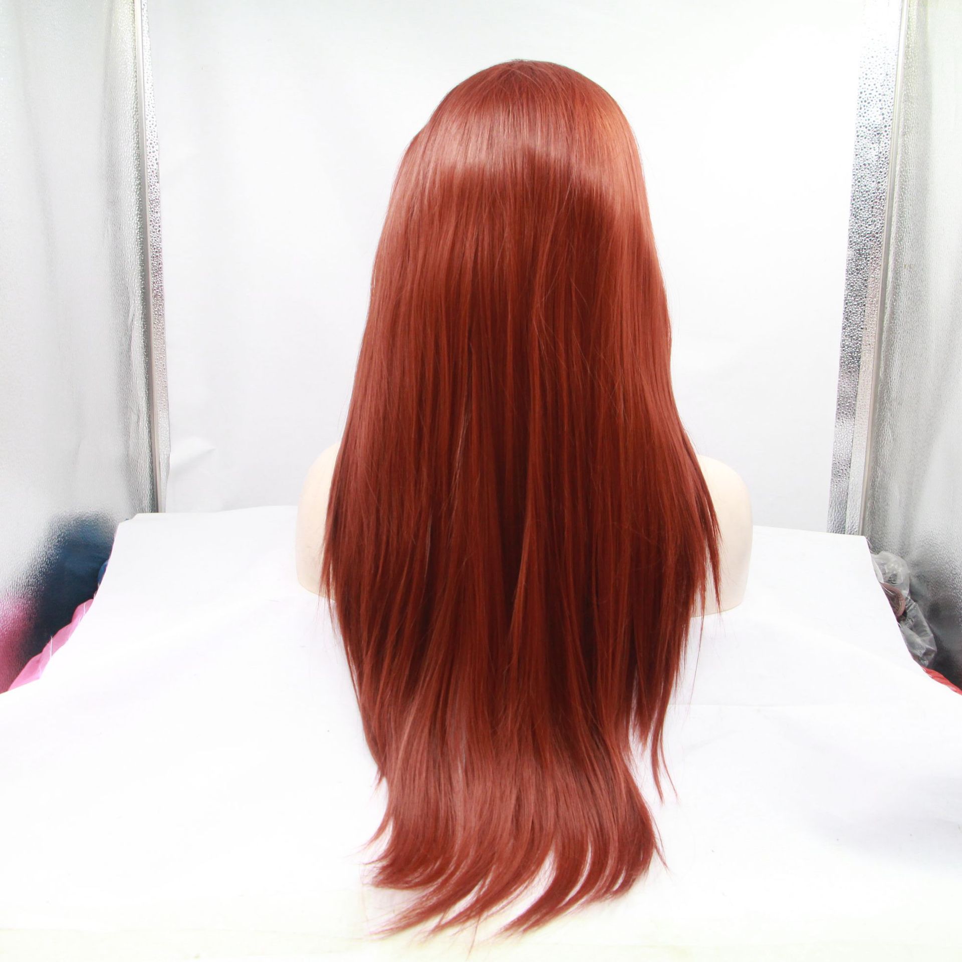 Pelucas europeas y americanas, cabello largo y liso, encaje de fibra química, nuevo Lace Front Wigs