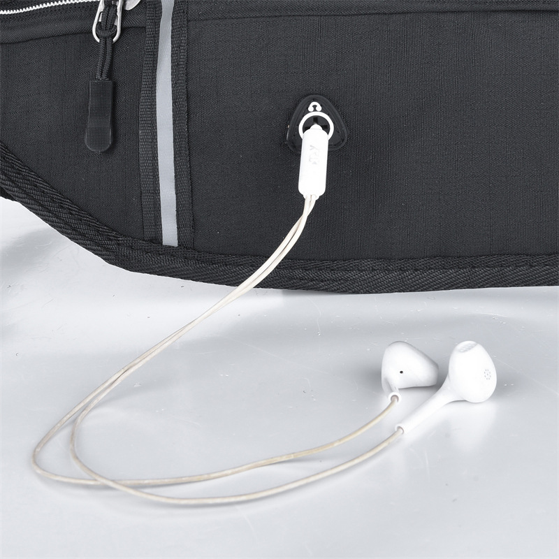 Running Fitness bolsa de cintura de tira reflectante hombres y mujeres deportes al aire libre Correa invisible agujero del auricular bolsa de teléfono móvil Cambio de bolsa de teléfono móvil