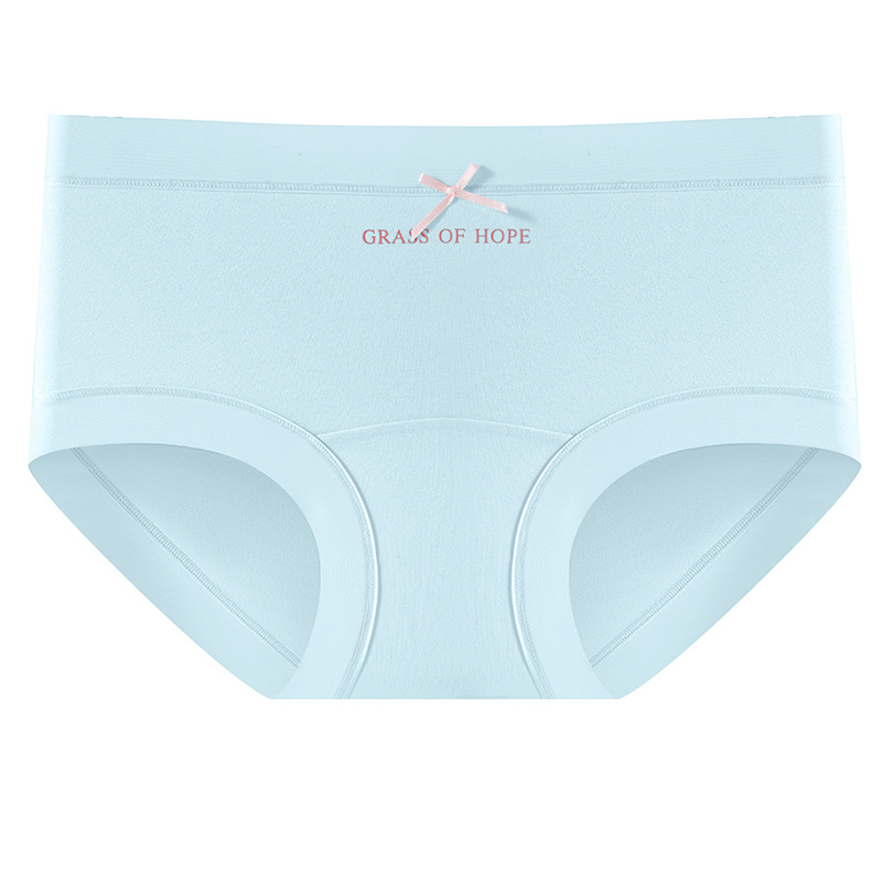 Ropa interior de mujer, algodón puro, antibacteriano, clase A, algodón para bebés, cintura media, entrepierna larga, pantalones cortos triangulares de primavera y verano, ropa interior sin costuras para niñas