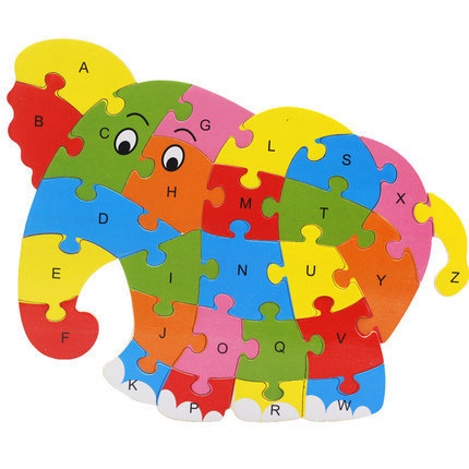 Flat puzzle wholesale animal dinosaur puzzle 26 English letters early education children's puzzle wooden toys cross-border