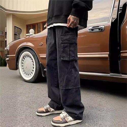 Men's High Street Design Wide Leg Casual Pants Spring and Autumn Fashion, Exclusively for Import and Export