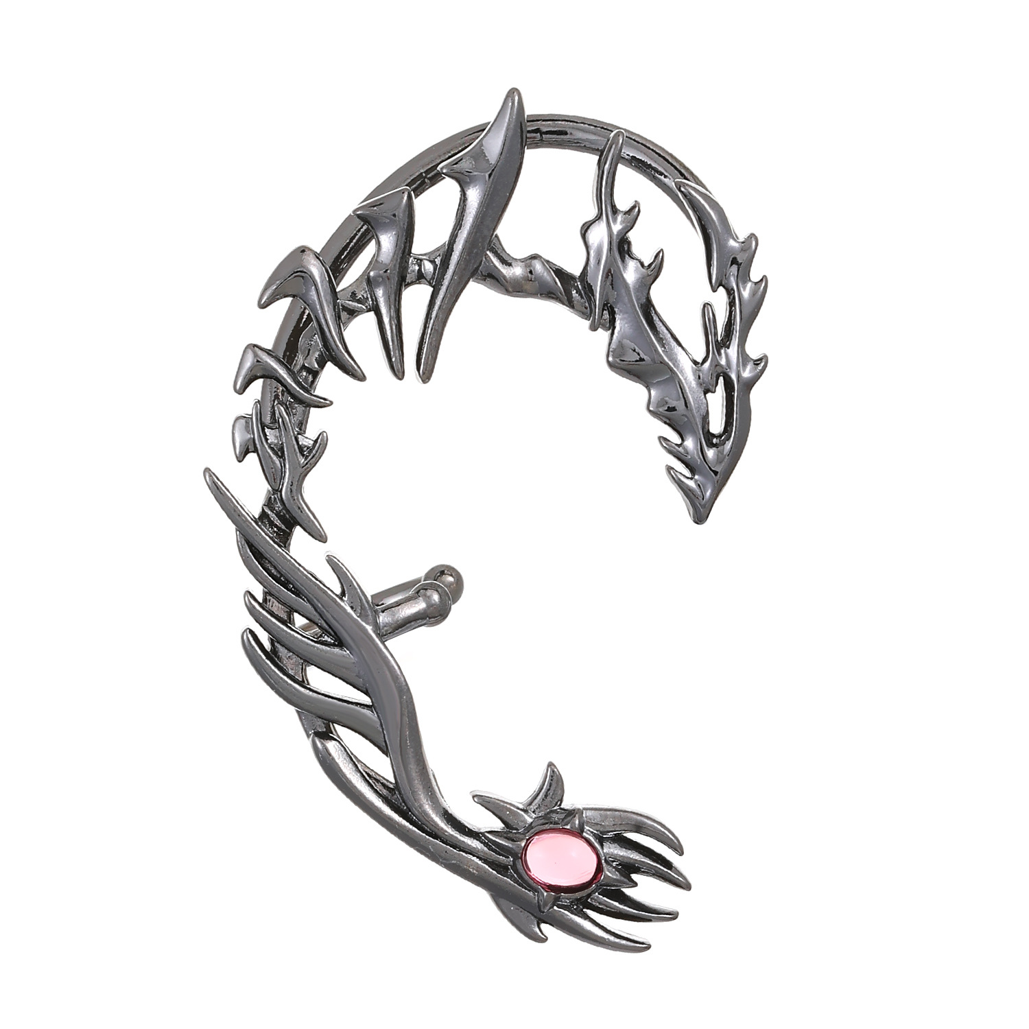 Clip punk esagerata per donna senza fori, nuovo gancio per orecchio geometrico con spine di zircone a forma di drago cinese_voghion.com