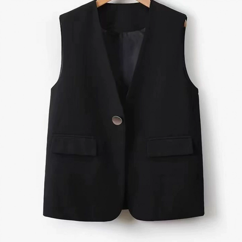 Свободный жилет для женщин 2025, новый стиль, свободный безрукавный жилет, жилет в корейском стиле, куртка