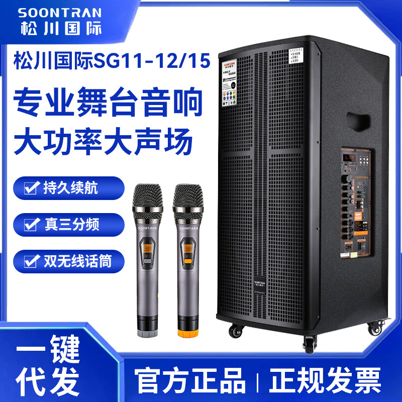 Songchuan International Sg11 Professional Karaoke Audio High-Power Square Dance Trolley Speaker Outdoor Stage Performance Commercial Performance