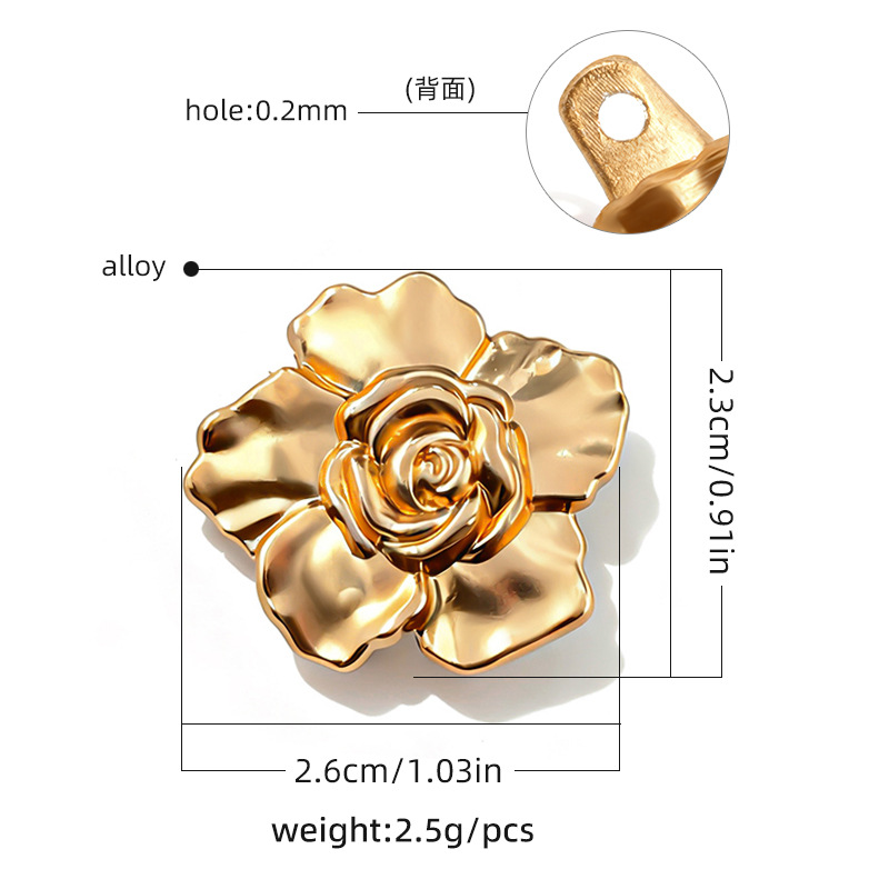 Nuevos botones de trajes de baño de playa transfronterizos metal dorado botones decorativos irregulares DIY accesorios de ropa maleta