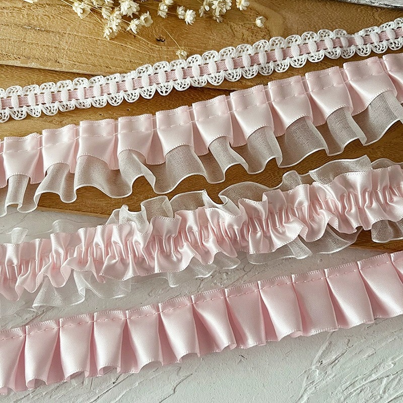 Pink Lace Accessories Handmade DIY Material Baby Clothes Should Aid Fan Pain Packaging Accessories Millet Lolita