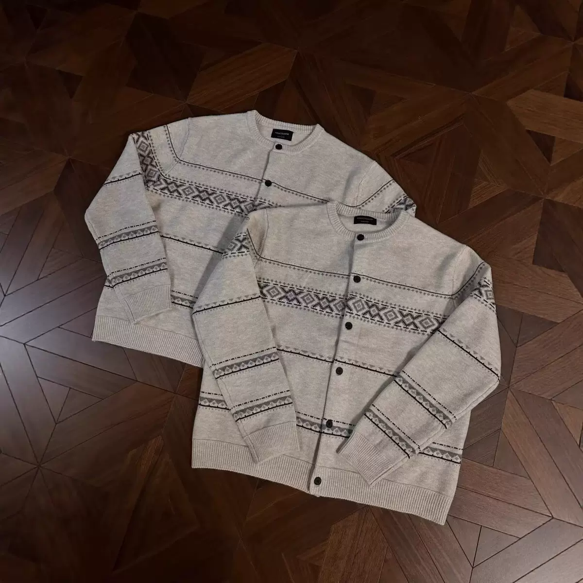 费尔岛提花毛衣开衫外套男女款秋季老钱风慵懒针织衫美式情侣上衣