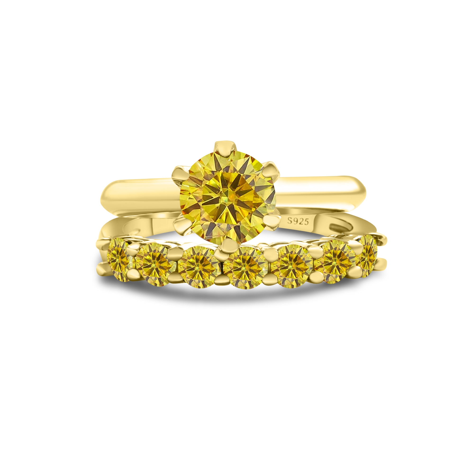 1.7CT anillo de piedra de moissanita oro S925 plata de moissanita conjunto con certificado GRA