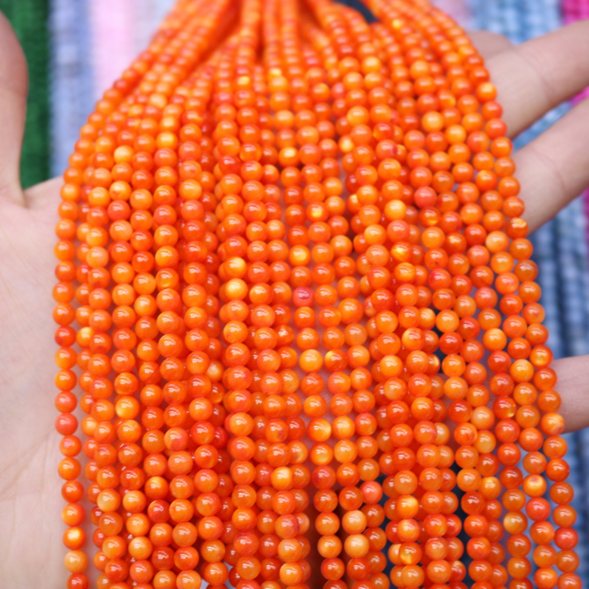 Conchas de agua dulce naturales cuentas mixtas de color 4mm color monocromático bolas perlas sueltas diy joyería accesorios joyería al por mayor image 19