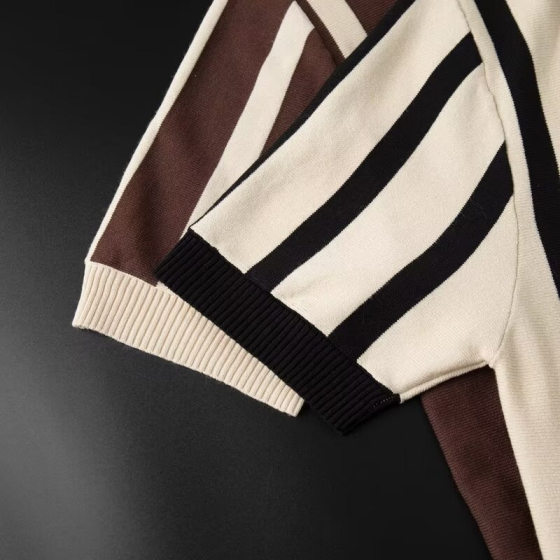 Summer Short-sleeved POLO Shirt Men's Korean-style Retro Striped Distinctive Zipper Half-sleeved All-match Casual T-shirt Men's Teenagers
