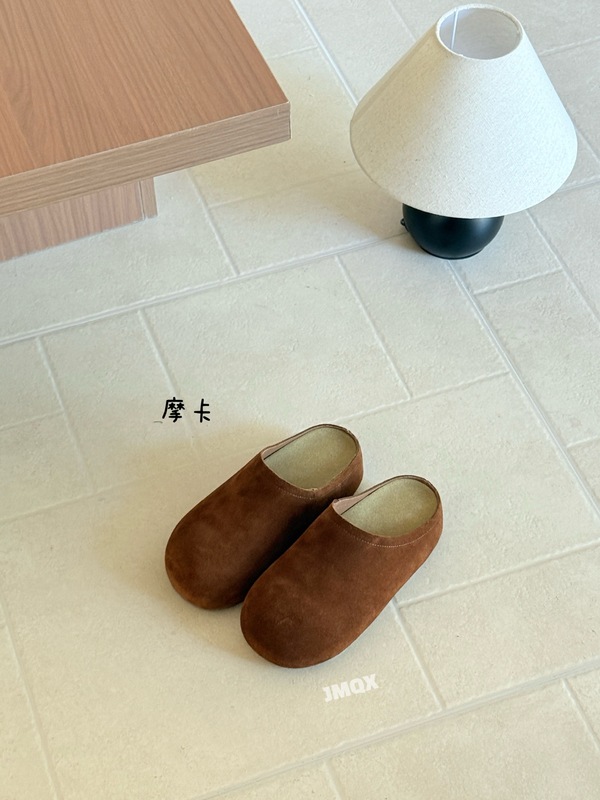 真皮内增高厚底勃肯鞋女外穿秋冬新款森系复古丑萌大头包头半拖鞋|undefined