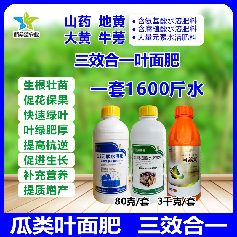 山药地黄大黄牛蒡叶面肥 壮根营养快长叶绿增产 药材氨基酸水溶肥