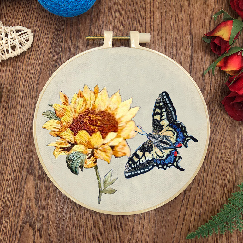 Original-Nuevo bordado DIY mariposa hecha a mano material de tela paquete kit creativo fabricante en stock con tutorial