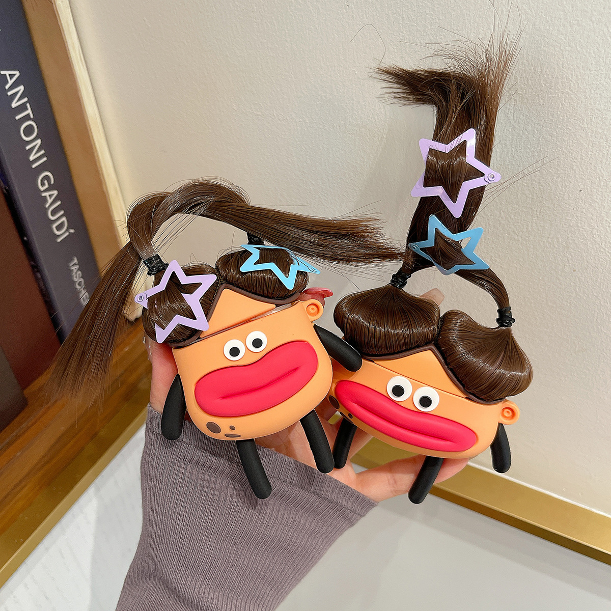 Cute cabello largo boca de salchicha para AirPods Pro cubierta de auriculares Bluetooth 1 / 2 generación AirPods3