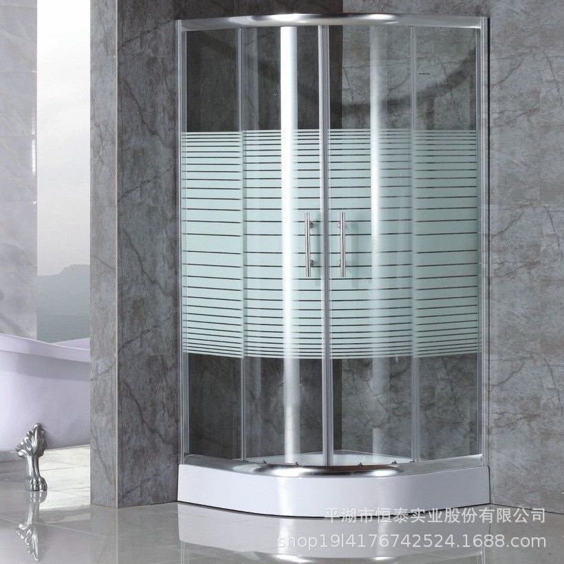 简易淋浴隔断洗澡淋浴房家用钢化玻璃浴室挡水底座干湿分离卫生间