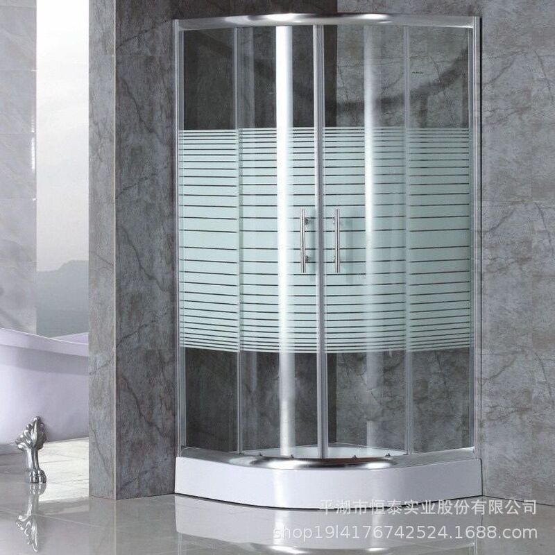 Simple Shower Partition Bath Shower Room Household Tempered Glass Bathroom Water Retaining Base Dry and Wet Separation Bathroom