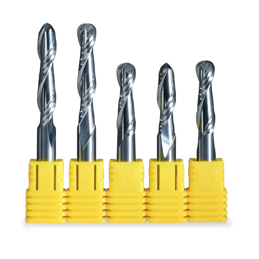 SLANK钨钢螺旋球刀亚克力PVC密度板硬木雕刻刀头数控机刀雕刻铣刀