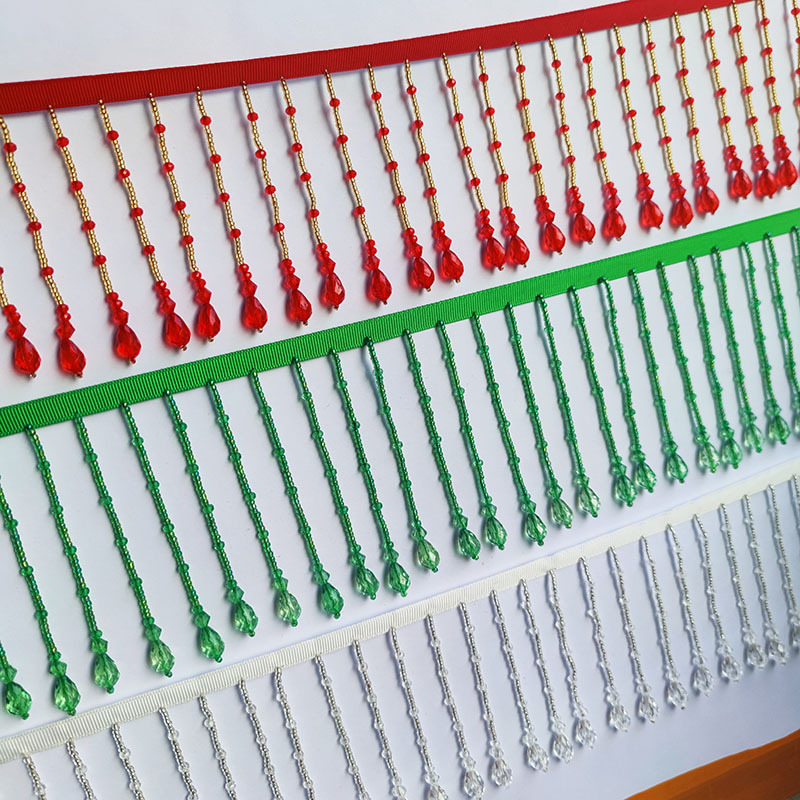 8CM宽ABS材料水滴红色绿色吊吊串珠银色装辅料流苏苗族帽子珠珠