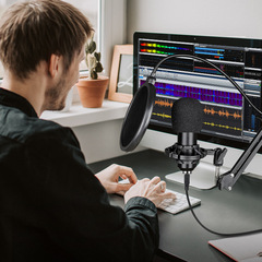 跨境BM800USB電容麥克風直播麥克風手機電腦網絡主播K歌錄音話筒